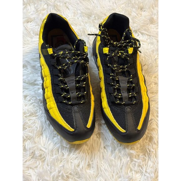 Nike Air Max 95 Black & Yellow Sneakers Mens Size 8 / EU 41 Retro Just Do It Cas - Picture 1 of 6